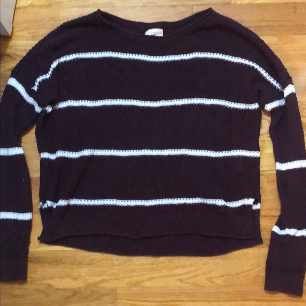 Hollister Burgundy/ White Sweater
